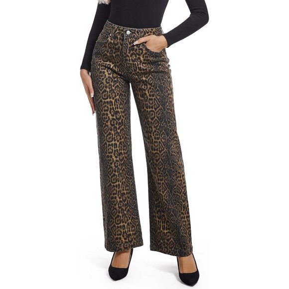 Denim - Women's High Waisted Straight Leg Casual Cotton Spandex Jeans for Women